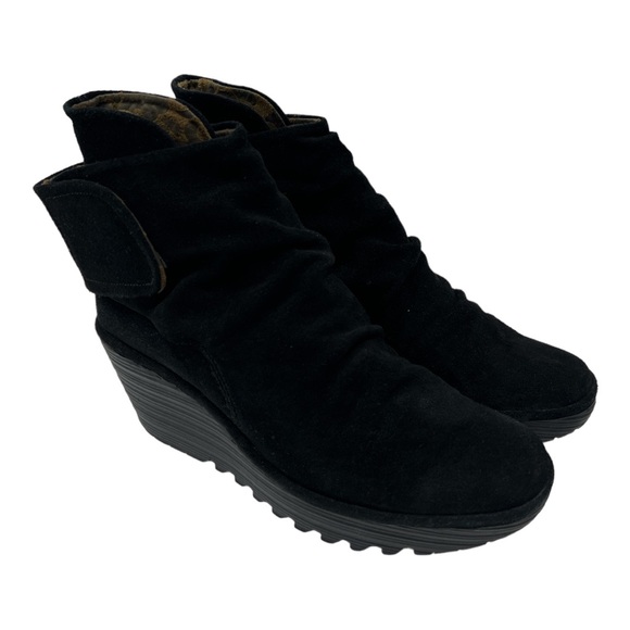 FLY London Women's Yegi689fly Ankle Bootie Black Suede size 41 - Picture 6 of 13